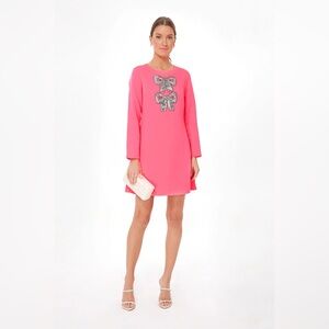 NWT Sail to Sable Pink Long Sleeve Dress with Bow Embellishment- small
